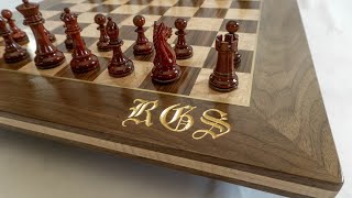 Bird's Eye Maple and Bolivian Rosewood Chess Board