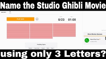 Name the Studio Ghibli Movie using 3 Letters? (Sporcle Quizzes)