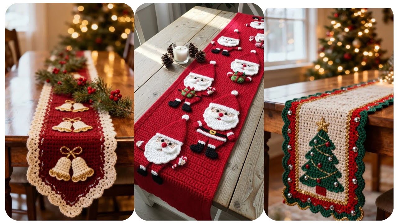 ”🧶 “Art on Your Table: Creative Crochet table Runner Style”..