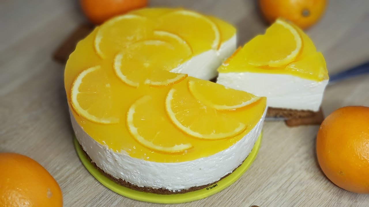 Cheesecake Orange Speculoos Gateau Sans Cuisson Youtube