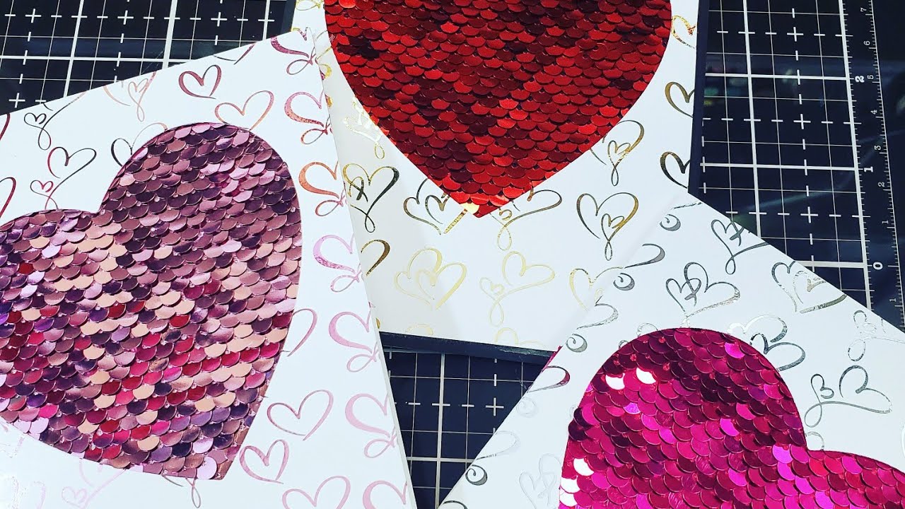 Mermaid sequin Valentine Cards