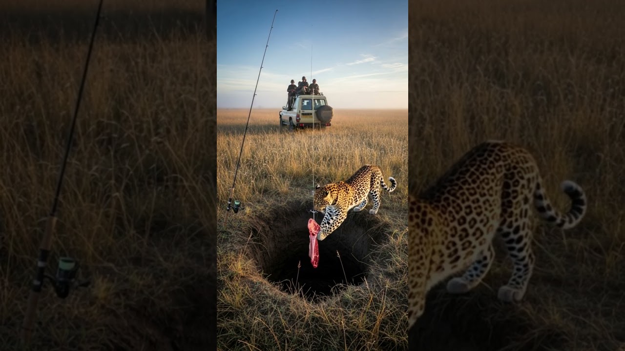 Will the leopard step into the trap… or get the meat? 🐆🥩❓ MASTERY at Work! 