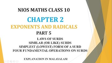 NIOS MATHS CLASS 10 CHAPTER 2 PART 5 #EXPONENTS AND RADICALS