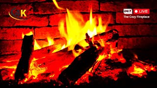 Warm Relaxing Night with Cozy Fireplace BurningRelaxing Fireplace 4K with Crackling Fire Sounds