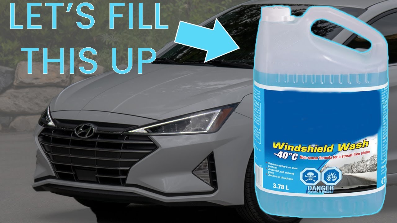 How to Refill Windshield Washer Fluid - Hyundai Elantra (2019-2020) 