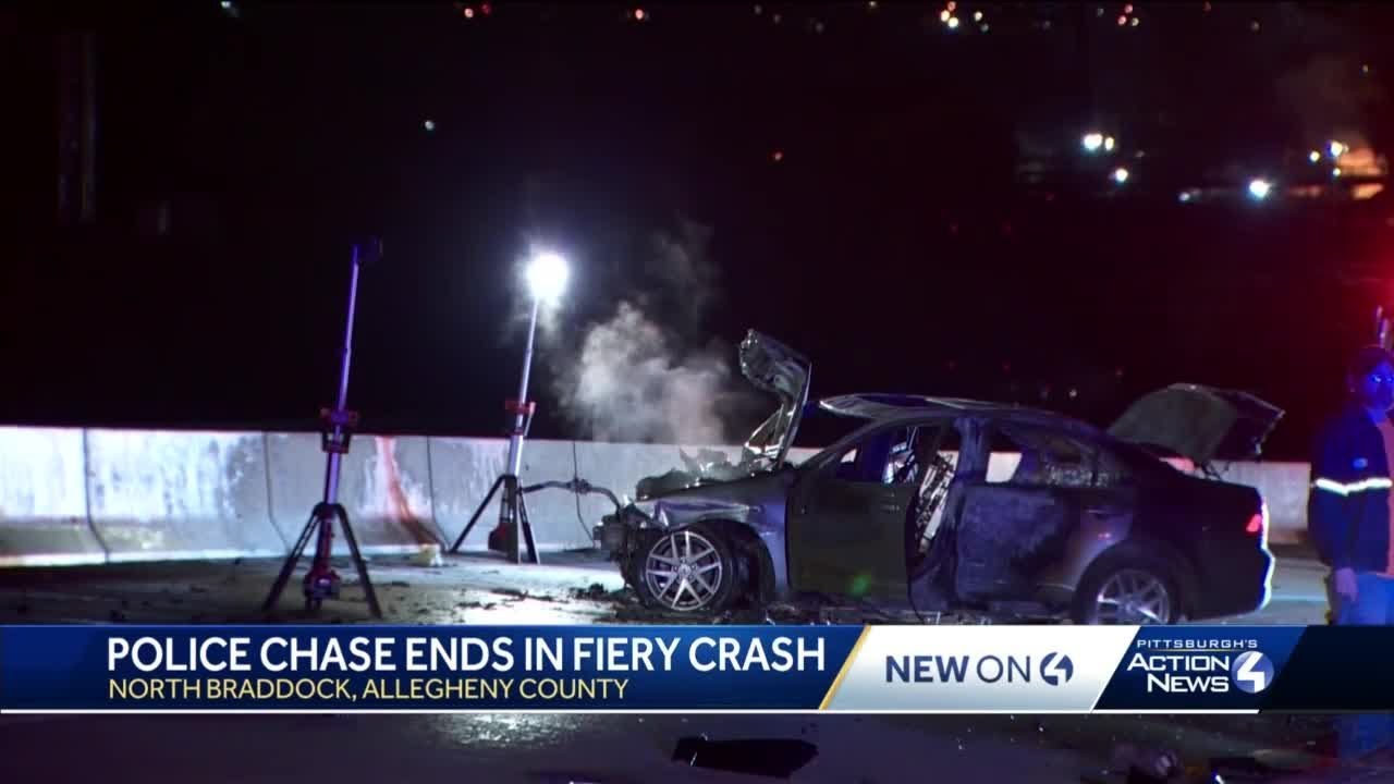 North Braddock police chase ends in fiery crash YouTube