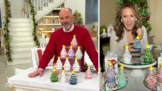 Mr. Christmas Set of 3 Mini Nostalgic Ceramic Christmas Trees on QVC