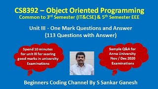 Java MCQ  |  113 Questions and Answers for End Semester Exams, Interview | OOP - Unit 3 | 67