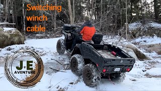 Canam Outlander - How to replace steel winch cable with synthetic