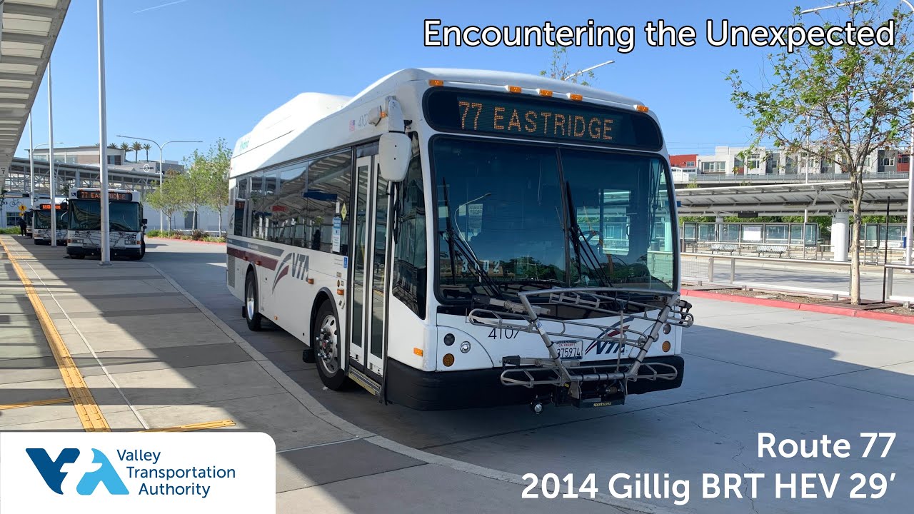 RARE! Misplaced Shorty - VTA 4107 on Route 77 - 2014 Gillig BRT