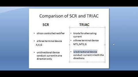 EE 301 Unit 1 Comparison of SCR and TRIAC by Ruchi mem GPC Pali