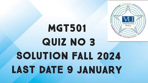 MGT501 Quiz No 3 Solution Fall 2024 | mgt501 quiz 3 solved fall 2024 | mgt501 quiz 3 solution