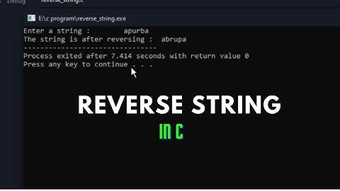 How to reverse a  string without using library function in c tutorial #cprogramming #tutorial