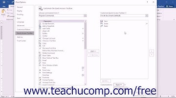 Word 2016 Tutorial The Quick Access Toolbar Microsoft Training