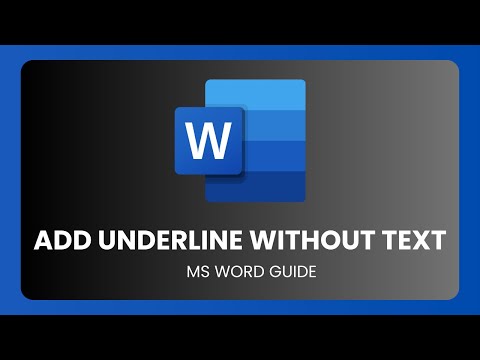 How To Put Underline In Microsoft Word Without Text !
