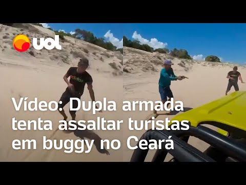 Criminosos tentam assaltar turista em buggy em passeio nas dunas de Cumbuco, no Ceará; veja vídeo