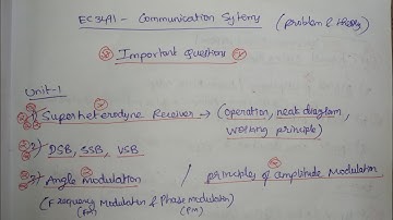 EC3491 - Communication Systems | Easy pass | Important Questions | how to study? | anna university