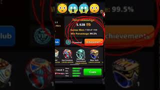 Highest win % of 8ball pool 99.5% // He must have dark magic // watch till end // #8ballpool #shorts