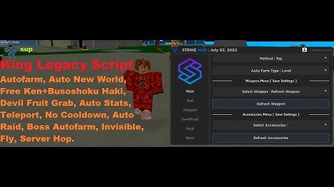 King Legacy Script | Autofarm, No Cooldown, Devil Fruit Grab, Auto Stats, Auto Raid, Invis [LuaXe]
