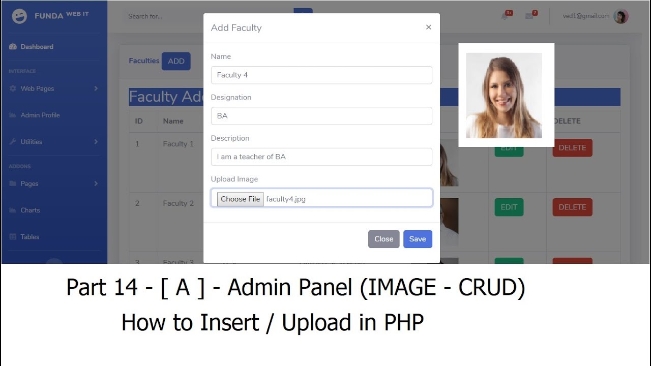 upload images control panel