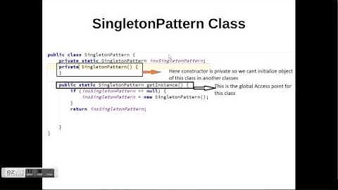 Singleton design pattern in  java