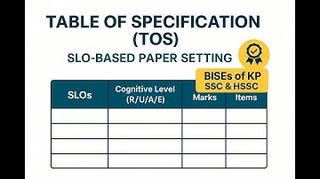 Table of Specification: SLO Based Paper Setting
