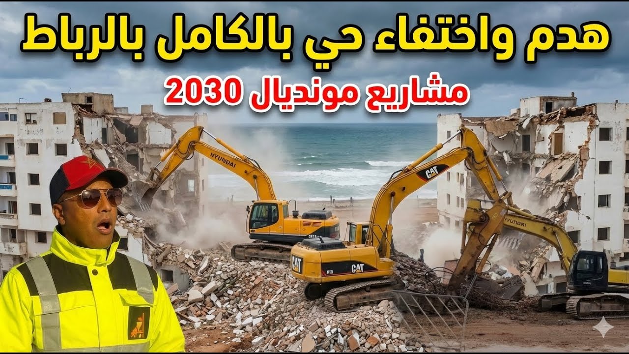 اكبر عملية هدم واختفاء حي بكامله من الخريطة بالرباط استعدادا لكاس العالم 2030
