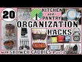 20 DOLLAR TREE ORGANIZATION HACKS FOR KITCHEN AND PANTRY | DOLLAR TREE SHOWER CADDY HACKS PART 2!!