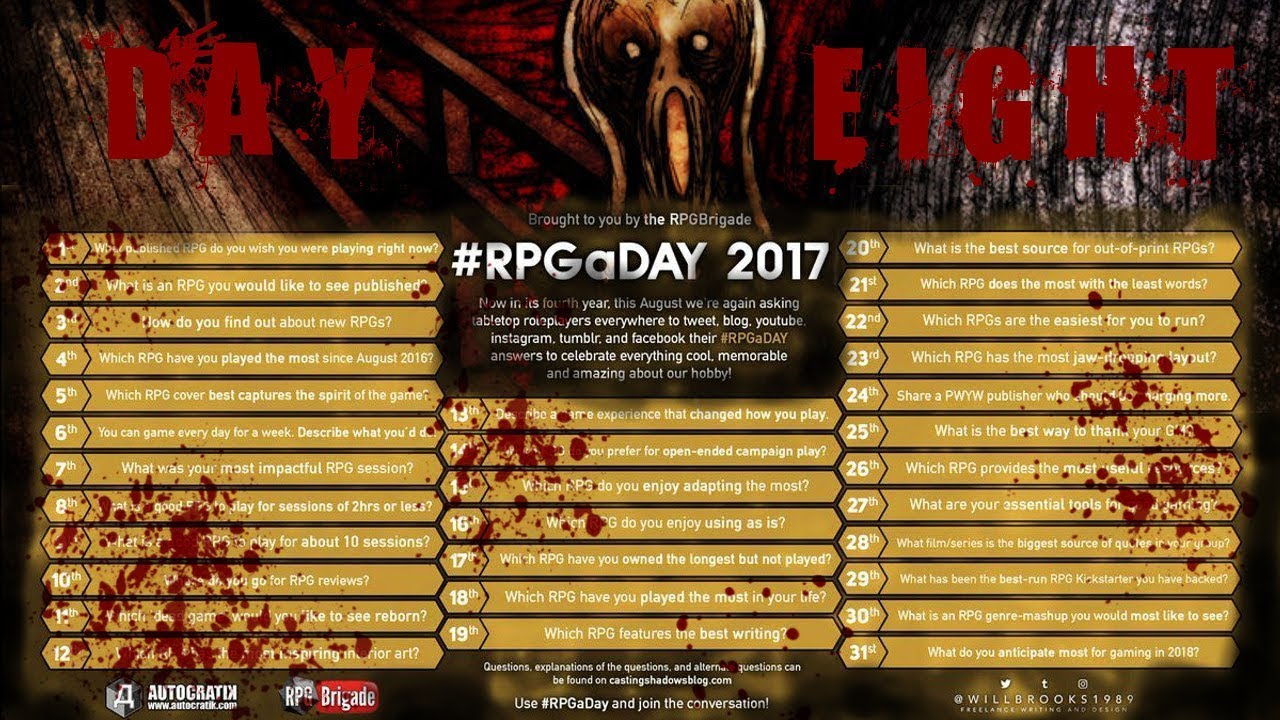 #RPGaDay 2017: Day 8 - YouTube