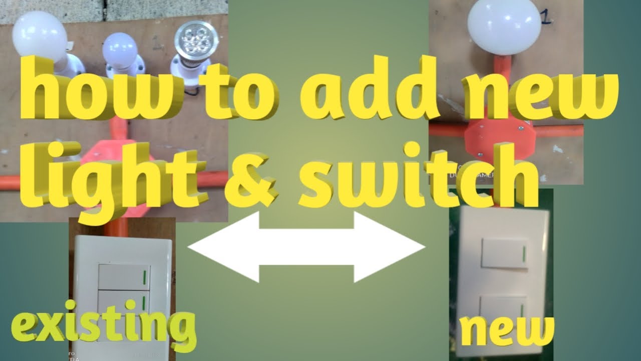 How to add new lighting and switch to existing circuit. Paano magkabit ...