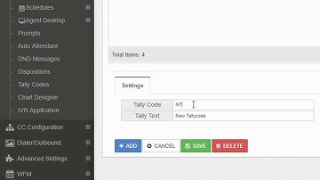 CoreNexa Contact Center Admin:  Tally Codes