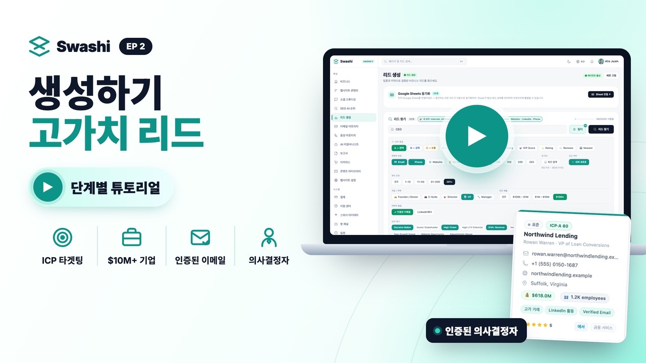 Swashi로 고단가 리드 확보하는 방법