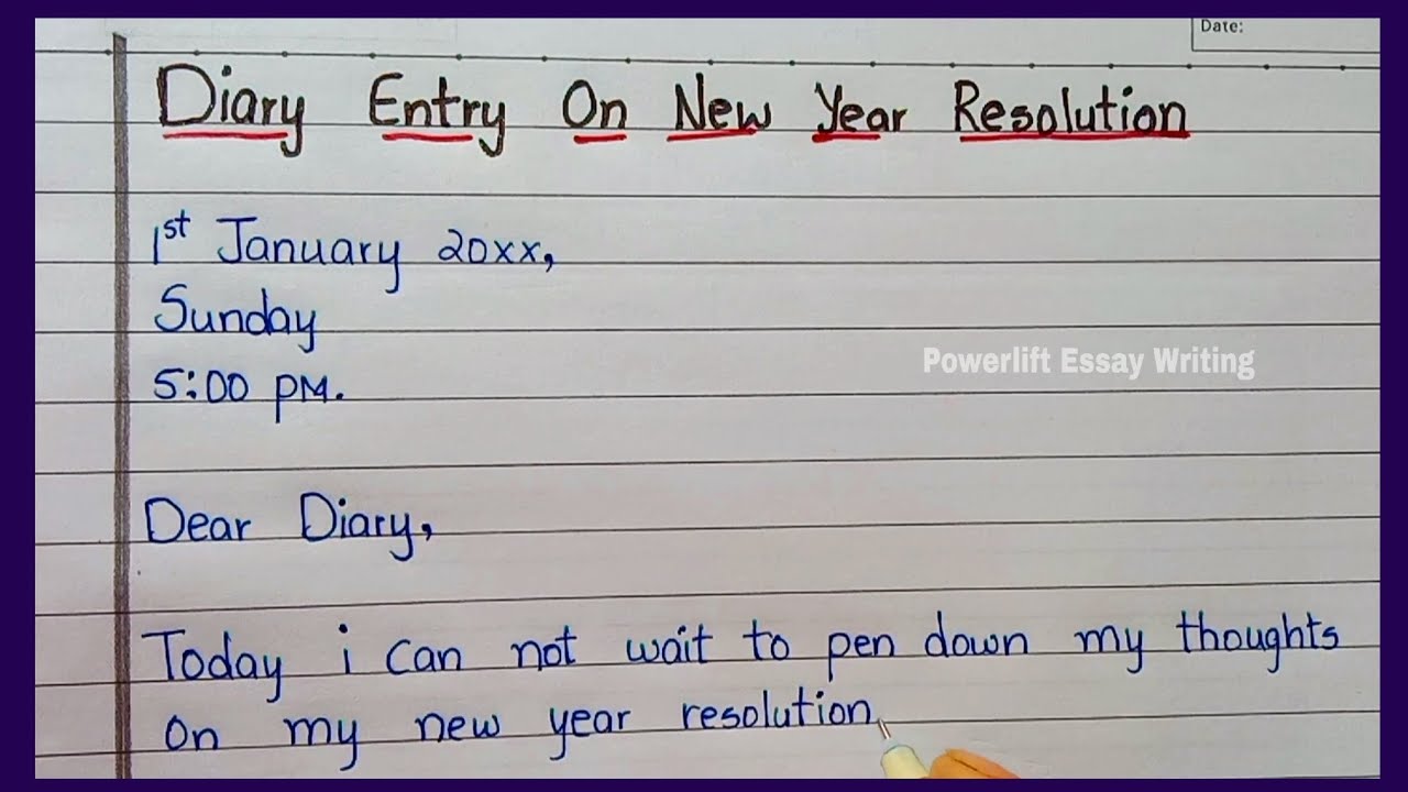 Diary Entry on New Year Resolutions || 