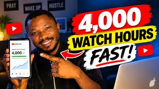 How to Get 4,000 Watch Hours on YouTube FAST in 7-Days | YouTube Monetization Guide 2026 #watchhours Guide