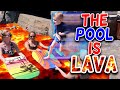 The POOL Is LAVA Challenge With Daily Bumps and Carl And Jinger