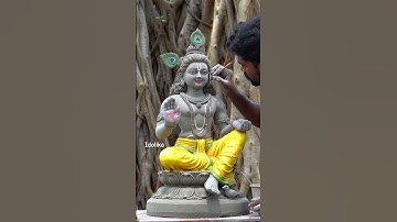 Shree krishna clay idol making 😍||#krishna #shorts #short #clayidol #trending #krishnaidol #idolika