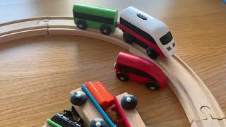 Ikea lillabo train set l self operated train ikea l vilciens wooden train set battery powered train