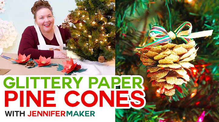 Christmas Pine Cones made with Paper, Glitter, & G...