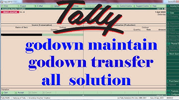 godown in tally | godown creation in tally | godown in tally erp | maintain multiple godown in tally