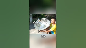 A young man used an iron pot and a mirror to make a solar power generation device #shorts