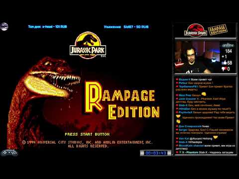 Jurassic Park: Rampage Edition прохождение [ hard ] | Игра (SEGA Genesis, Mega Drive) 1994 Стрим RUS