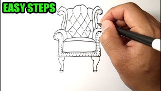 How to draw a wing chair | Simple Drawing