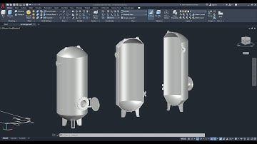AutoCAD 3D, how to drawing 3d air storage tank, 3d Modeling, autodesk, sketches The End