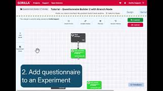 Gorilla.sc - Tutorial: Questionnaire Builder 2 Branching in Experiment