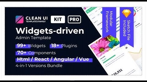 Clean UI KIT Pro — Widgets-driven Admin Dashboard Template | Themeforest Templates