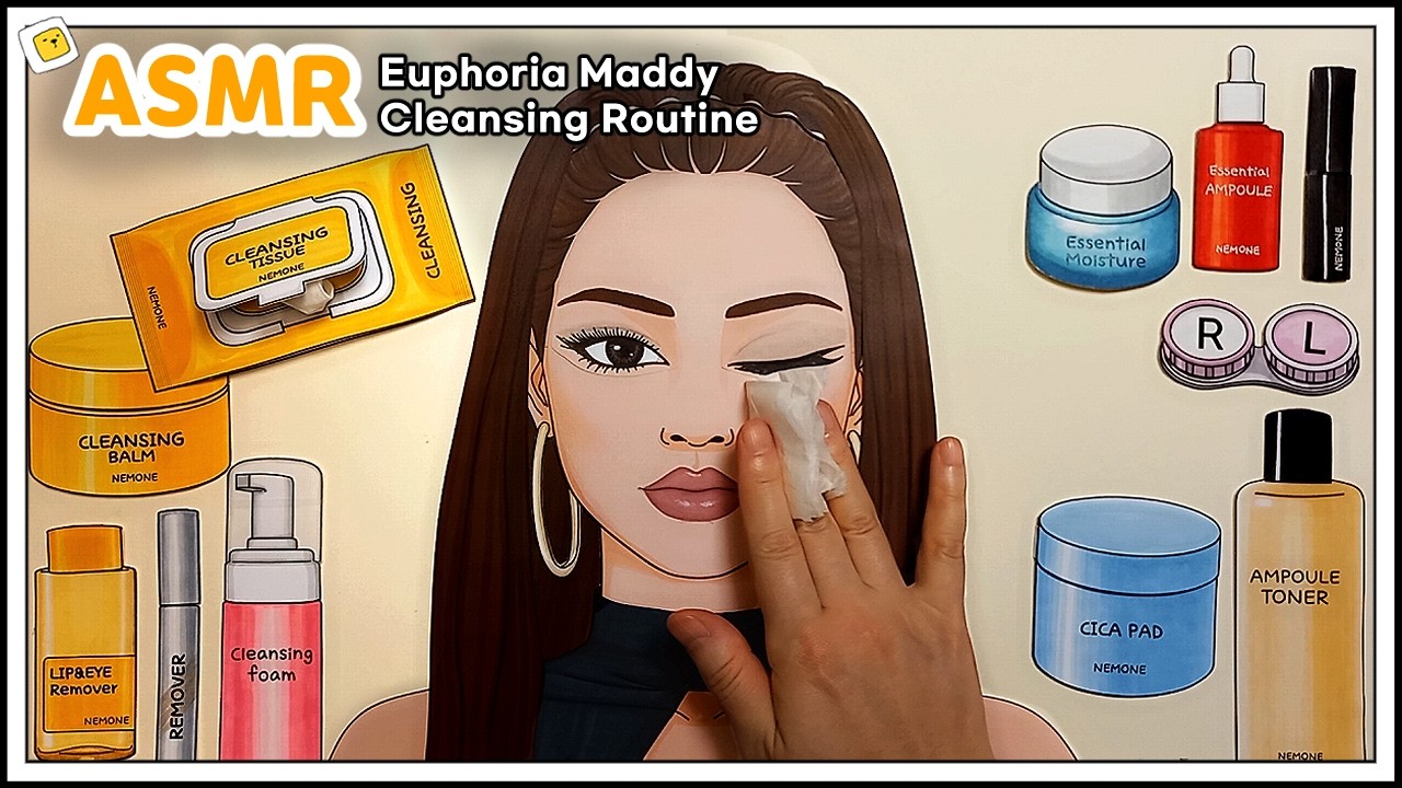 [💸paperdiy💸]Relaxing ASMR: Euphoria Maddy Perez Inspired Cleansing Routine for Sleep💤잠이 솔솔 매디의 클렌징루틴