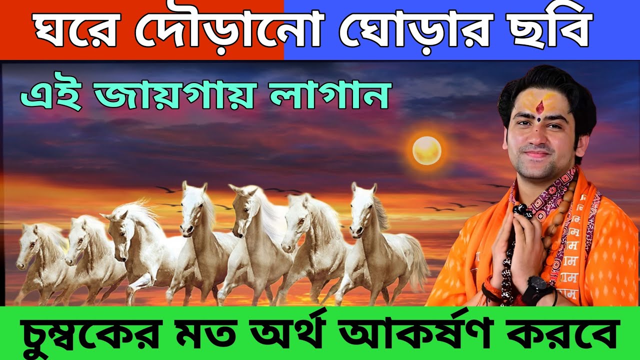 বাস্তু শাস্ত্র অনুসারে ঘরে এই স্থানে দৌড়ানো ঘোড়ার ছবি অবশ্যই লাগান / জ্যোতিষশাস্ত্র / সুবিচার