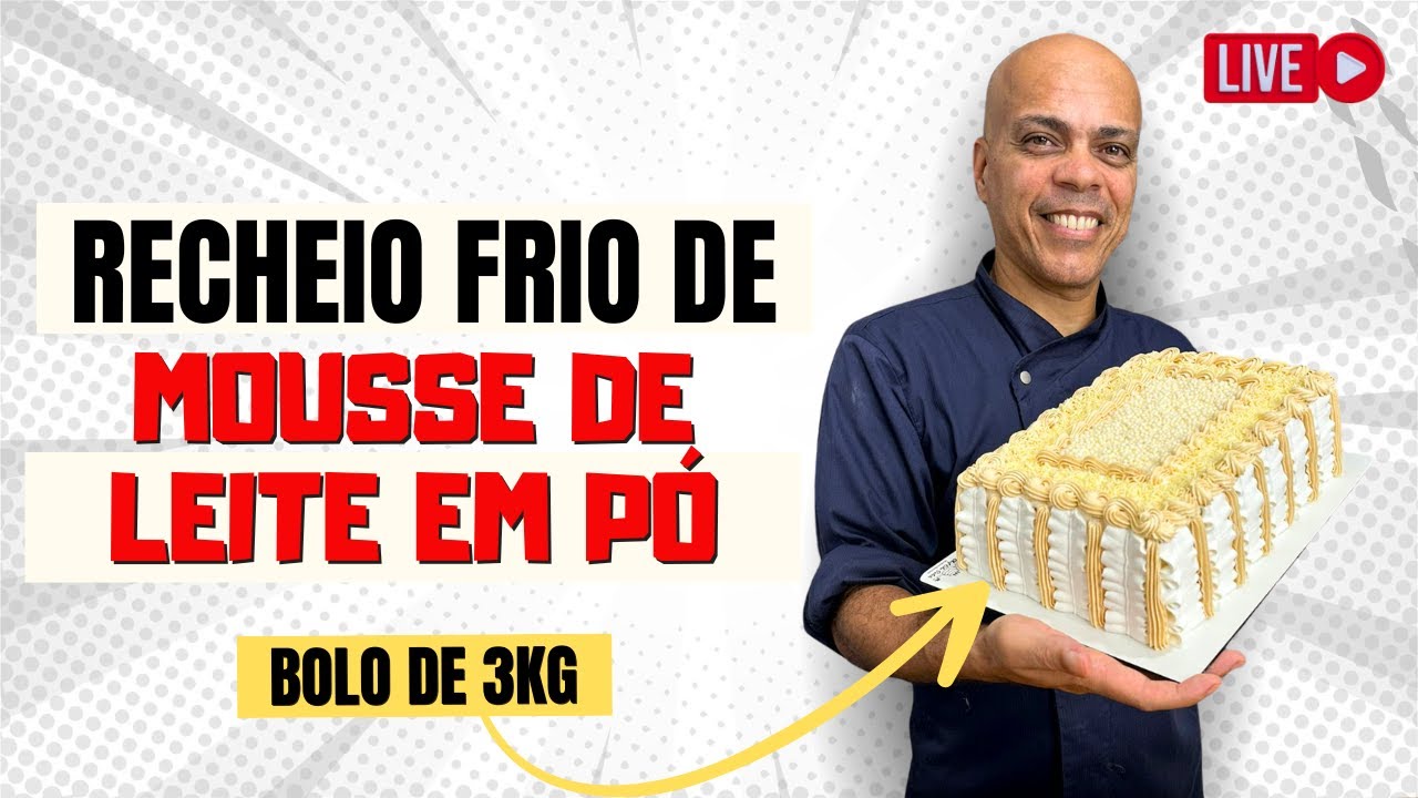 Receita de Mousse de.leite em pó sem fogo e bolo de 3 kg