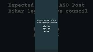 Expected Cutoff Aso Post - Bihar Legislative Council - Exam Date 20102024.