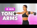 15 Min Upper Body Dumbbell Workout (NO REPEAT) | Tone Arms &amp; Shoulders at Home